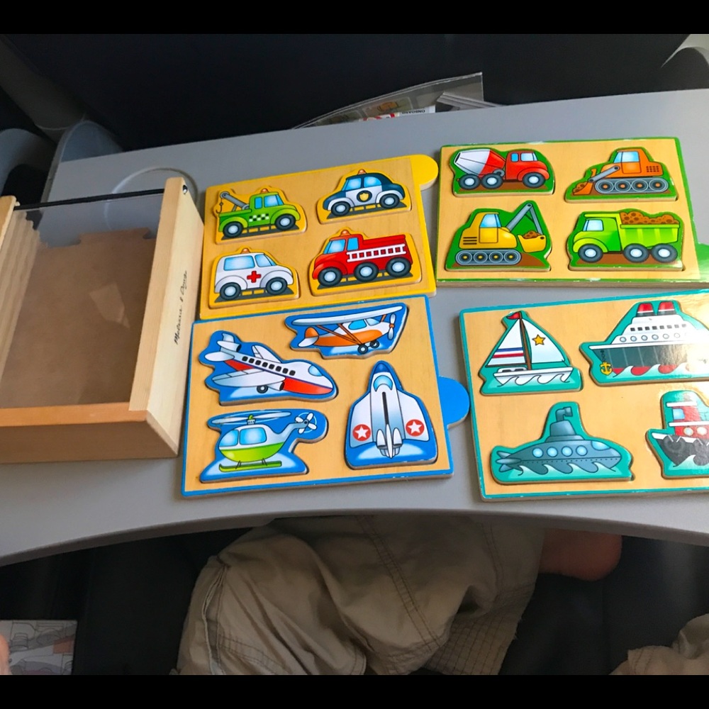4 Wooden Stacked Puzzles in Box